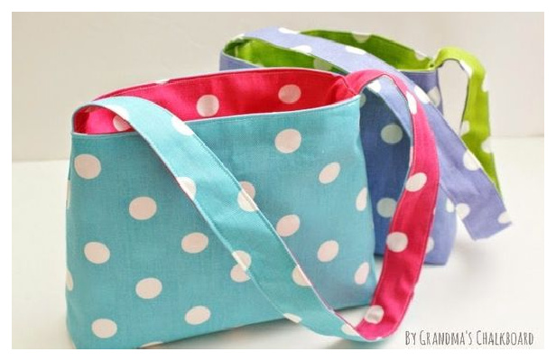 DIY Kids Reversible Tote Bag Free Sewing Pattern