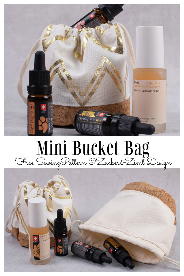 DIY Mini Fabric Bucket Bag Free Sewing Pattern