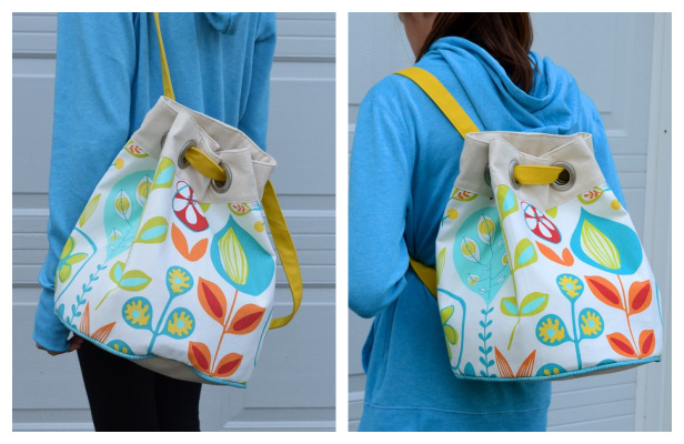 Fabric Convertible Bucket Backpack Free Sewing Pattern