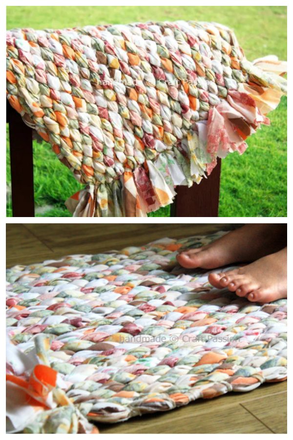 Fabric Woven Rag Rug DIY Tutorial