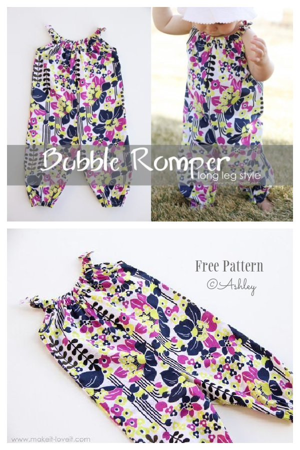 Long Leg Fabric Baby Bubble Romper Free Sewing Pattern