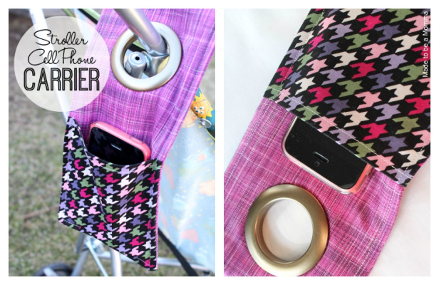 DIY Fabric Stroller Cell Phone Carrier Free Sewing Pattern