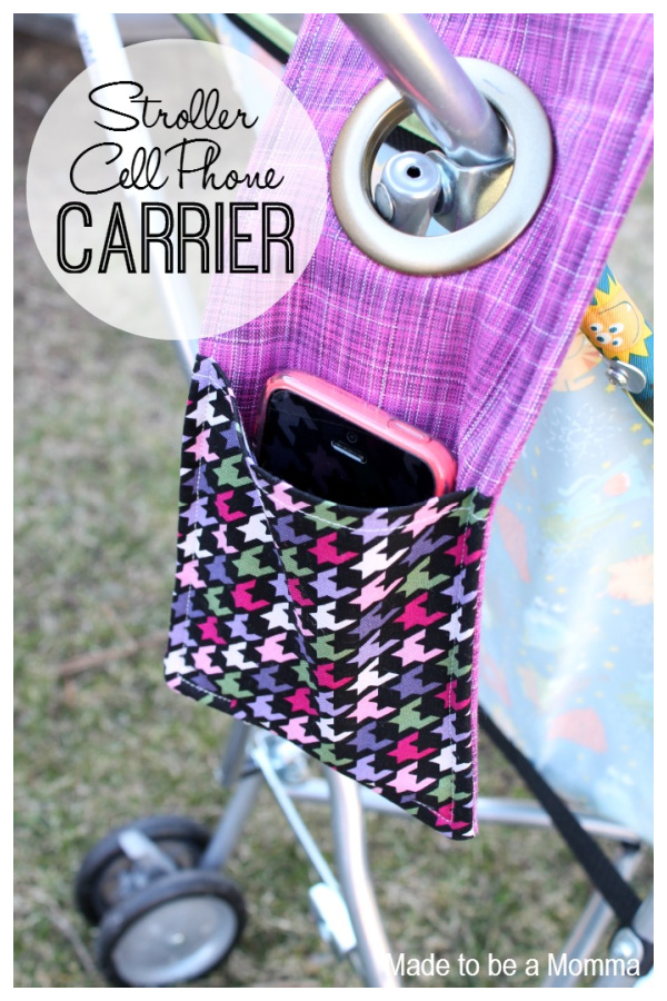 DIY Fabric Stroller Cell Phone Carrier Free Sewing Pattern Pattern f1