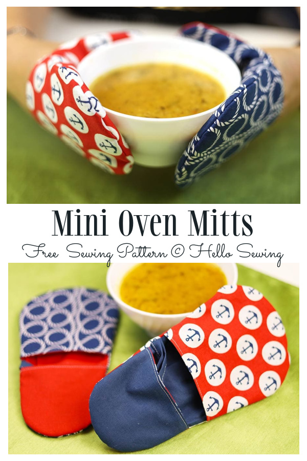 DIY Fabric Mini Oven Mitts Free Sewing Pattern