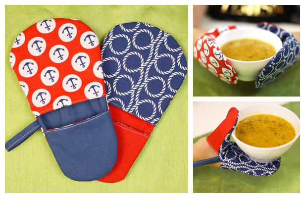 DIY Fabric Mini Oven Mitts Free Sewing Pattern