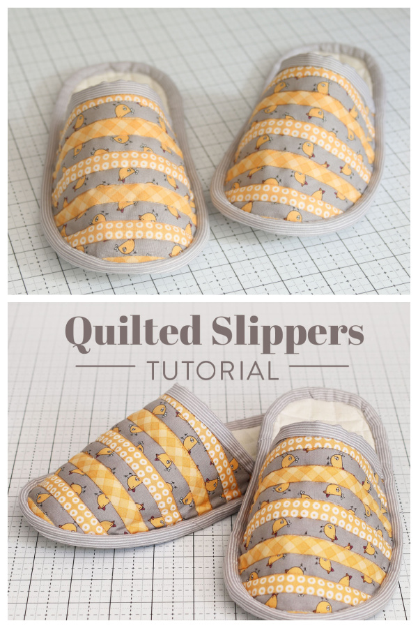 DIY Fabric Quilted Slippers Free Sewing Pattern – Any Sizes