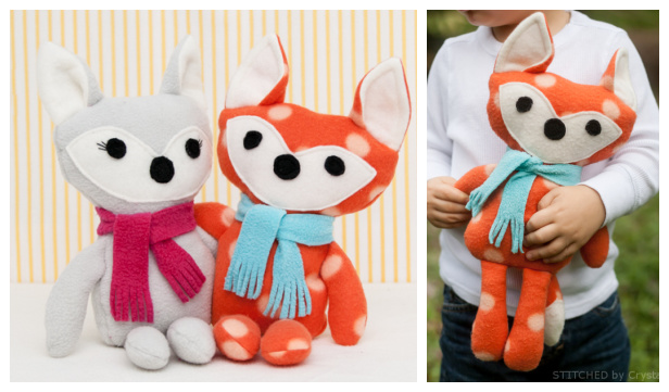 DIY Fabric Stuffed Fox Free Sewing Pattern