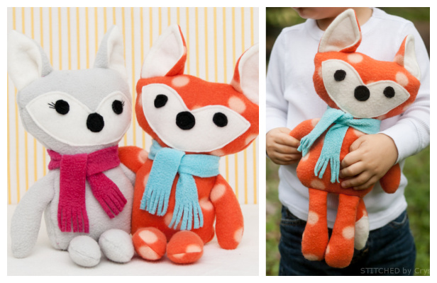 DIY Fabric Stuffed Fox Free Sewing Pattern