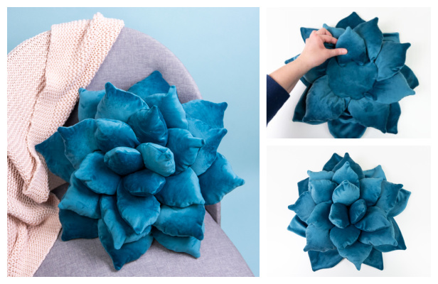 DIY Fabric Succulent Cushion Free Sewing Pattern