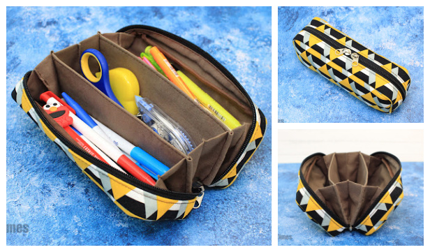 DIY Fabric Tray Pencil Case Free Sewing Pattern