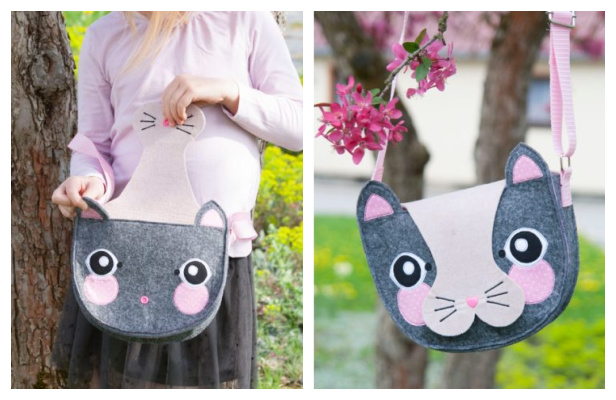 DIY Felt Cat Bag Free Sewing Pattern