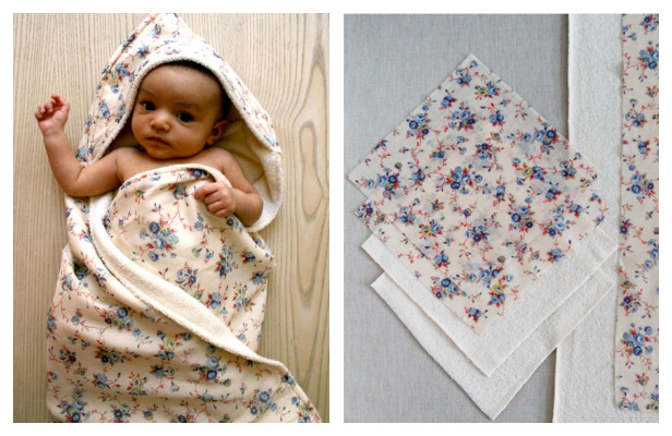 DIY Hooded Baby Towel & Washcloth Set Free Sewing Pattern