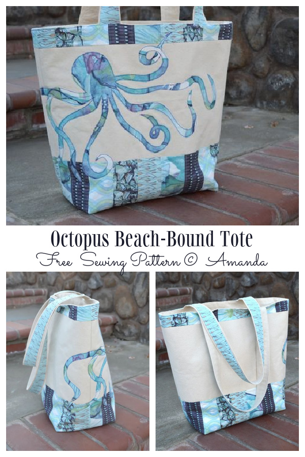 Octopus Beach-Bound Tote Bag Free Sewing Pattern