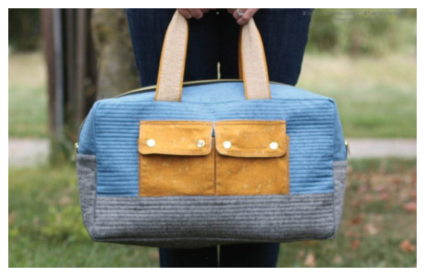DIY Fabric Cargo Duffle Bag Free Sewing Pattern