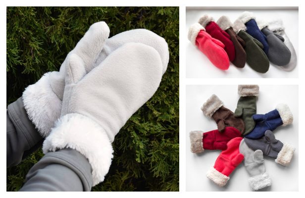 Fleece Mittens with Faux Fur Free Sewing Pattern