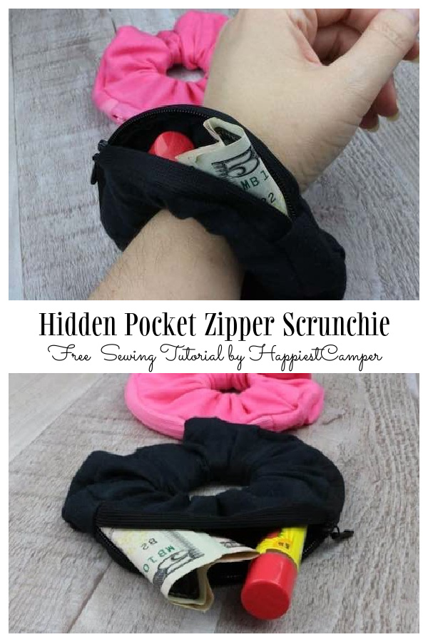 Hidden Pocket Zipper Scrunchie Free Sewing Tutorial + Video
