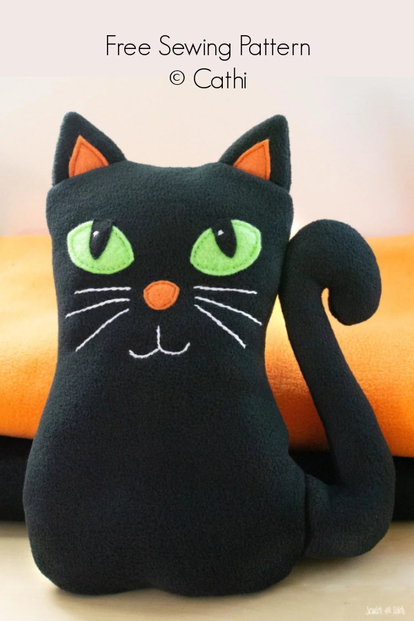 Toy Black Cat Plush  Free Sewing Patterns