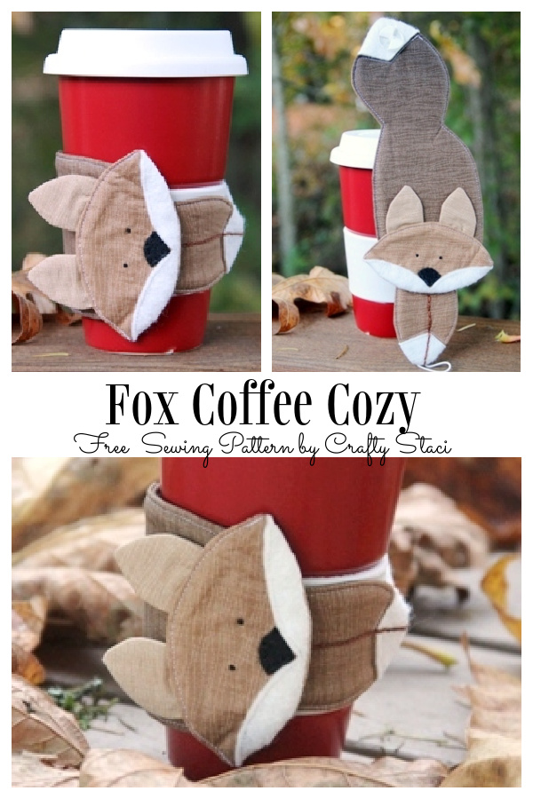 Fabric Fox Coffee Cozy Free Sewing Pattern