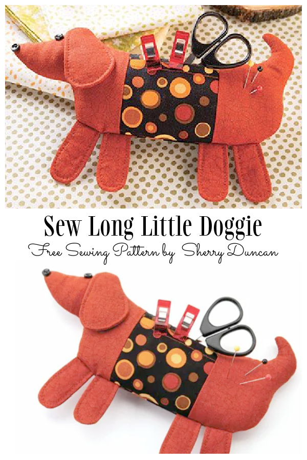 Fabric Little Doggie Pincushion Free Sewing Pattern