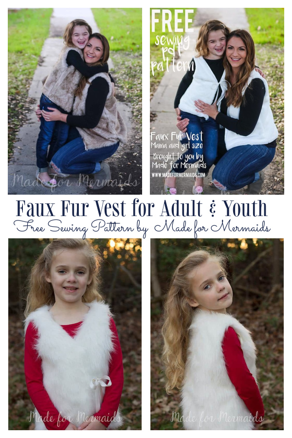 Girl’s Faux Fur Vest Free Sewing Patterns f1