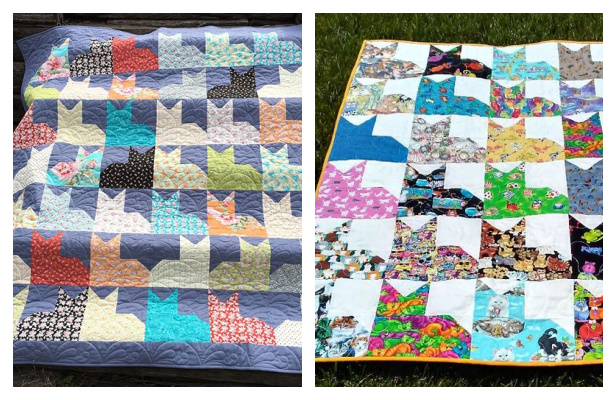 Pins and Paws Cat Quilt Free Sewing Pattern