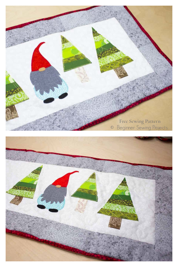 Adorable Gnome Table Runner Free Sewing Pattern