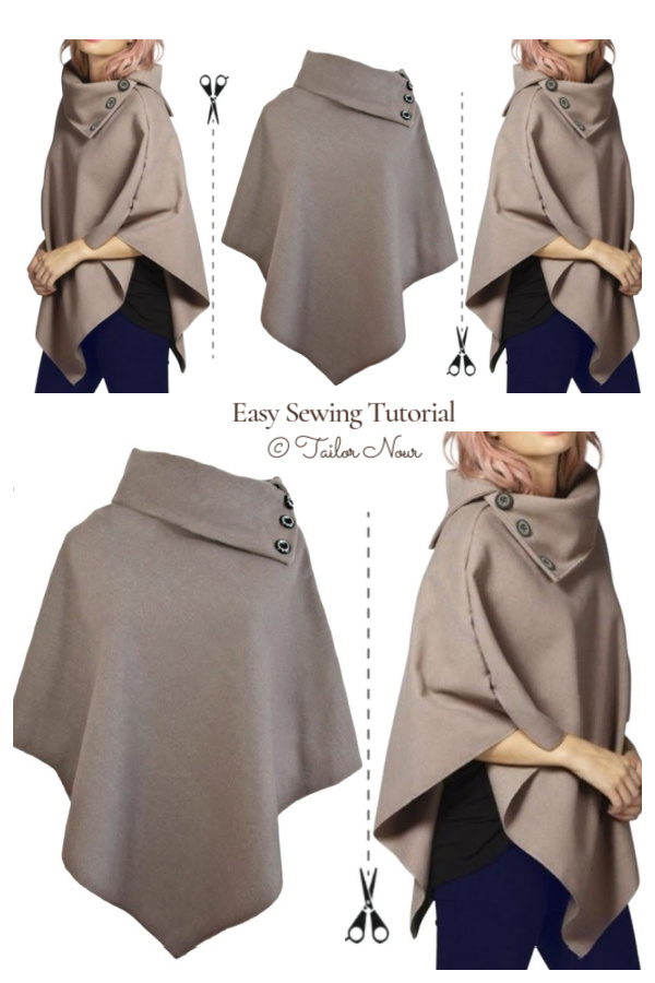 Easy Winter Poncho Free Sewing Pattern + Video