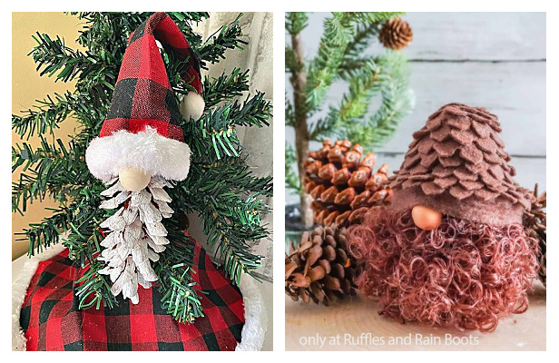 Fabric Christmas Pinecone Gnome Free Sewing Pattern