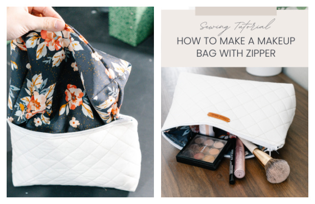 Fabric Quilt Zipper Makeup Bag Free Sewing Pattern