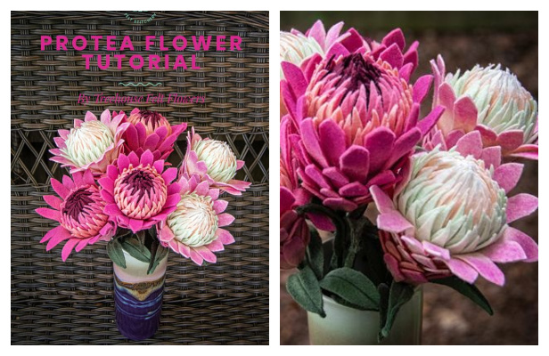 Felt Protea Flower Free Sewing Pattern