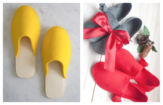 Stacked Felt Slippers Free Sewing Patterns