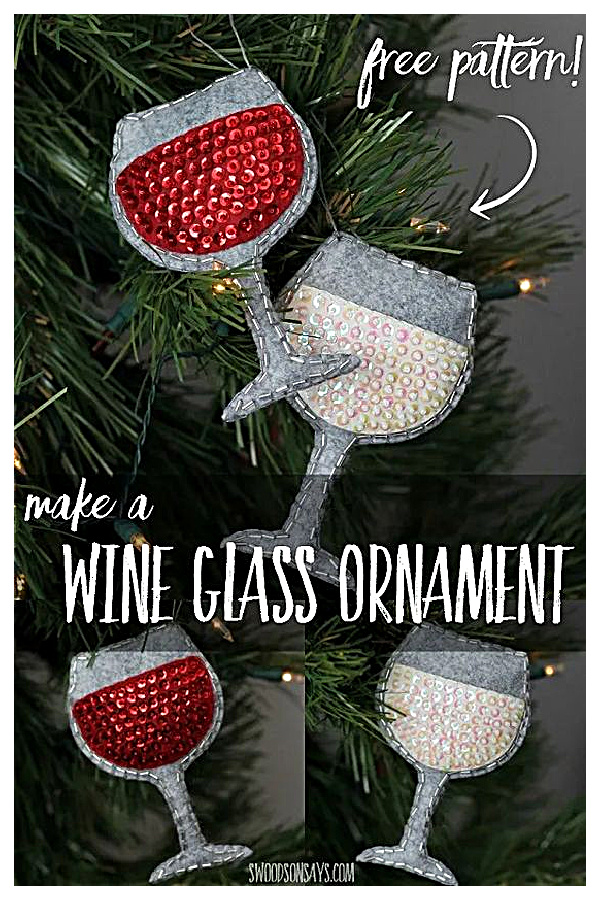 Felt Wine Glass Christmas Ornament Free Sewing Patterns