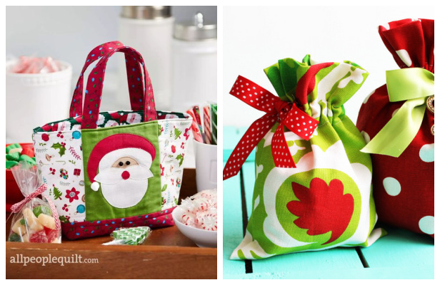 DIY Fabric Christmas Gift Bag Free Sewing Patterns