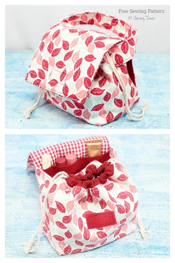 Fabric Drawstring Makeup Pouch Free Sewing Pattern