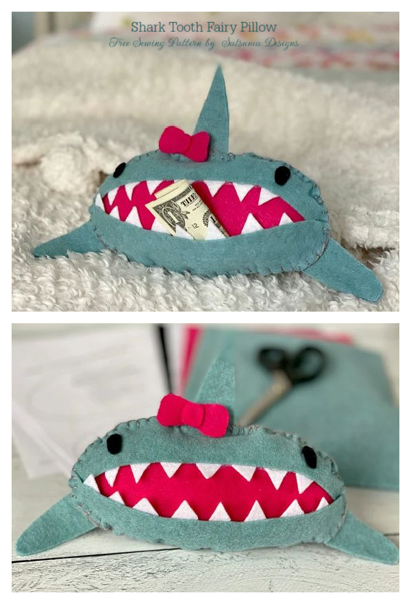 Shark Tooth Fairy Pillow Free Sewing Patterns