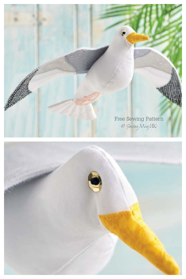 Fabric Toy Seagull Free Sewing Pattern