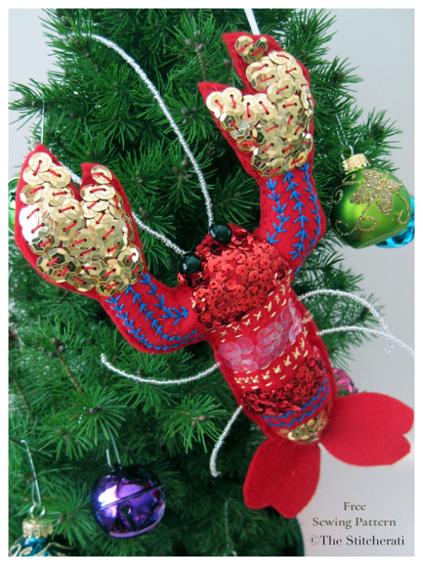 Felt Lobster Ornament Free Sewing Patterns