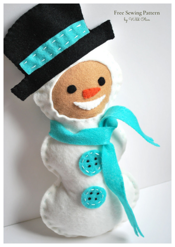 Felt Snowman Ornament Free Sewing Patterns