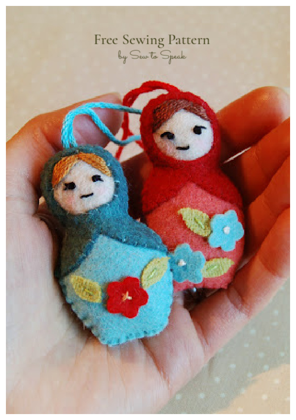 Mini Matryoshka Doll Ornament Free Sewing Patterns
