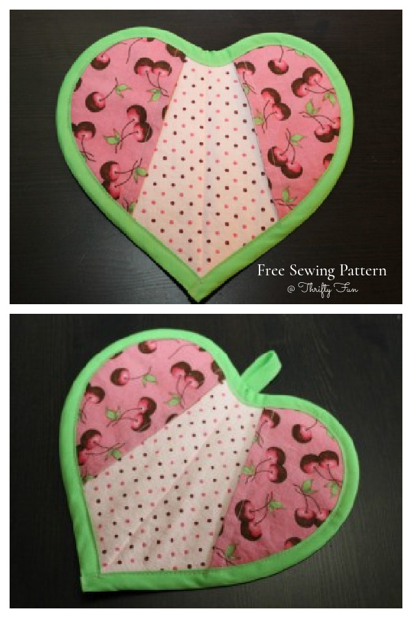 Heart-shaped Potholder Free Sewing Pattern