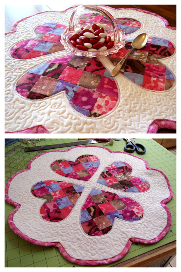 Quilted Valentine’s Day Table Mat Free Sewing Pattern