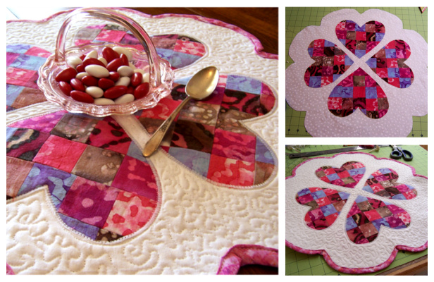 Quilted Valentine’s Day Table Mat Free Sewing Pattern
