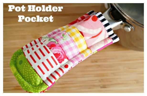 Scrappy Pot Holder Pocket Free Sewing Pattern