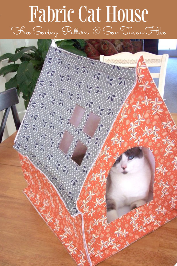 Fabric Cat House Free Sewing Pattern
