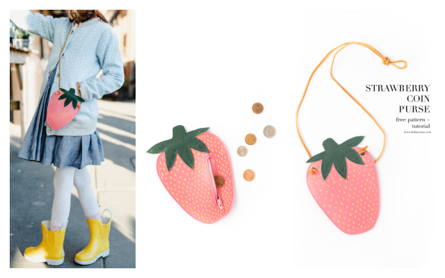 Leather Strawberry Coin Purse Free Sewing Pattern