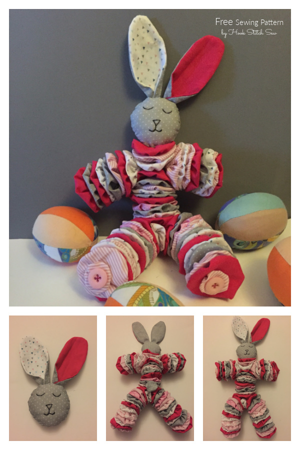 Fabric Yo-Yo Easter Bunny Free Sewing Pattern
