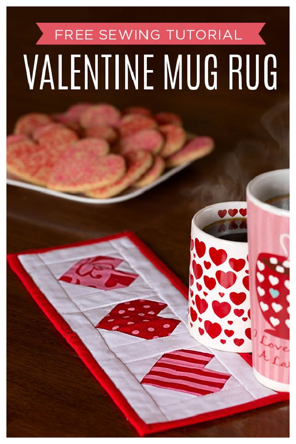 Patchwork Valentine Mug Rug Free Sewing Pattern