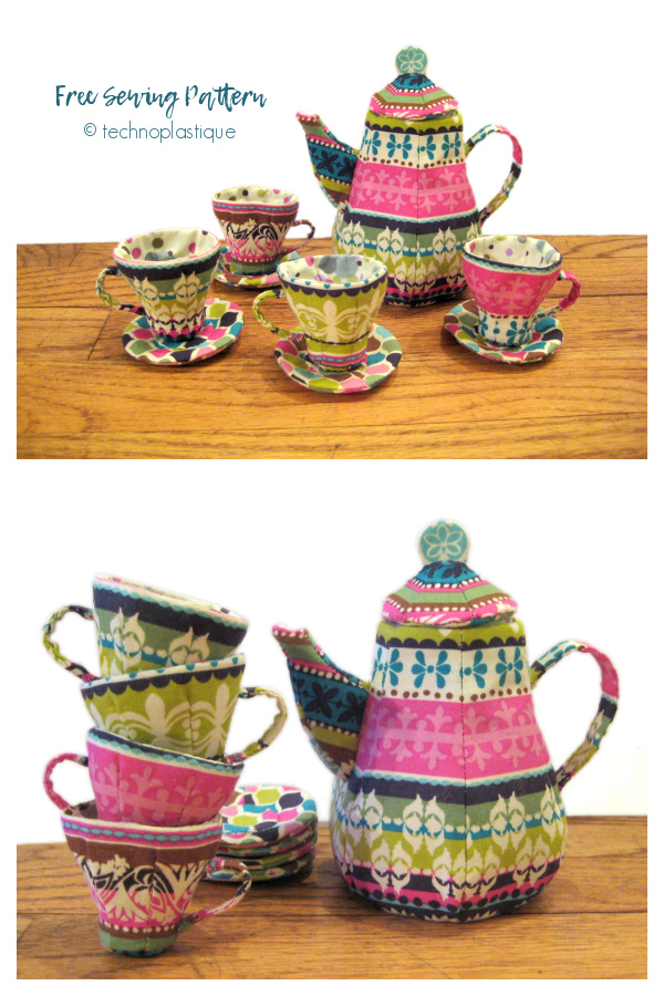 Quilted Mad Tea Party Set Free Sewing Pattern