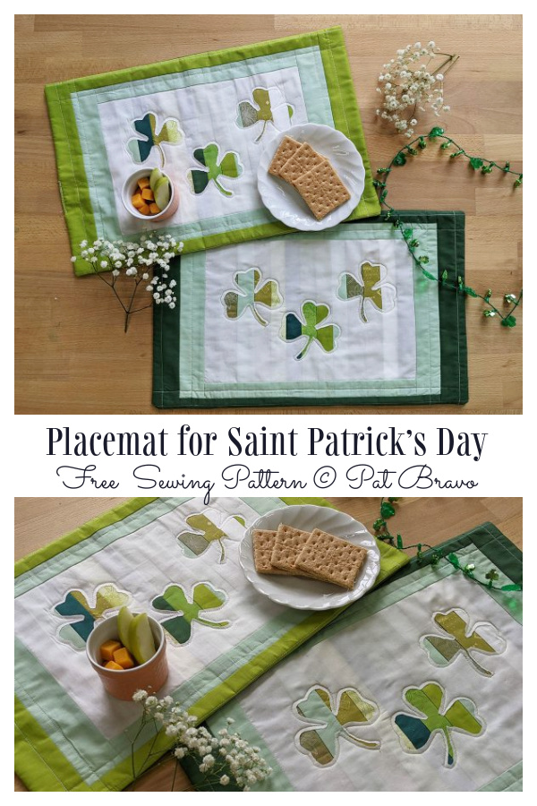 Placemat for Saint Patrick’s Day Free Sewing Patterns
