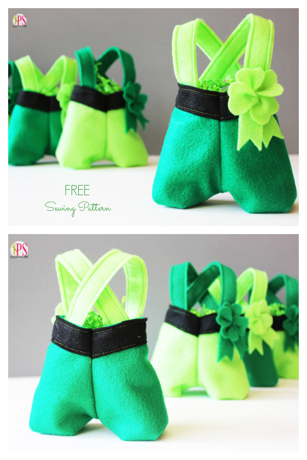 St Patrick’s Day Leprechaun Pants Treat Bag Free Sewing Patterns
